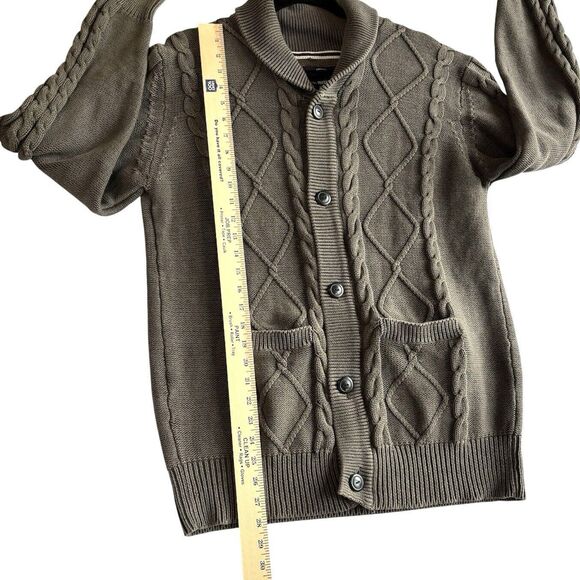 Men’s Cardigan Original Weatherproof Vintage Gray Cotton Grandpa Sweater Size M - Picture 5 of 11